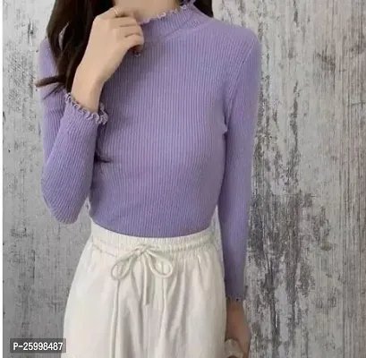 Elegant Purple Cotton Blend  Top For Women-thumb0