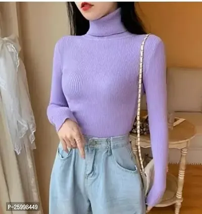 Elegant Purple  Cotton Blend  Top For Women-thumb0