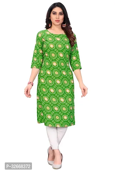 Women Stylish Printed Poly Crepe Kurta-thumb0