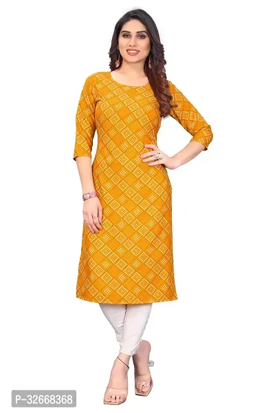 Women Stylish Printed Poly Crepe Kurta-thumb0