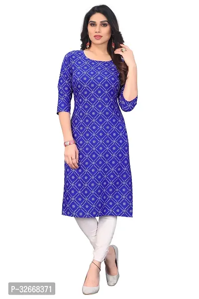 Women Stylish Printed Poly Crepe Kurta-thumb0