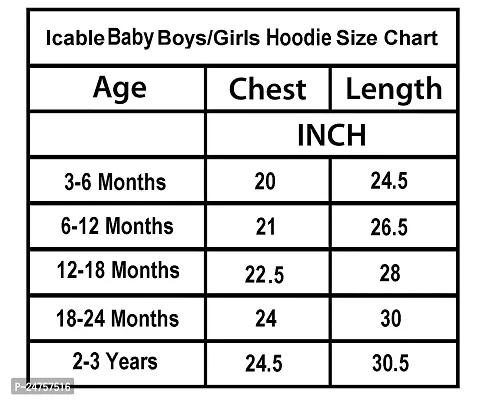 ICABLE Unisex Baby Girl/Boys Full Sleeves Printed Fleece Hoodie Made in India-thumb3