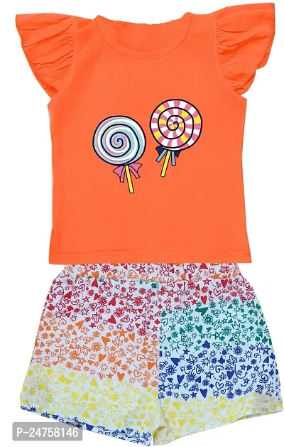 ICABLE Girls Cotton Blend Tshirts Shorts Set