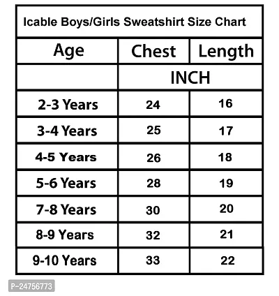 ICABLE Boys Full Sleeves Plain Sweatshirt Made in India-thumb3