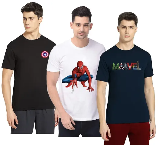 ICABLE Marvel Men's All weather Gear Men's DryFit Tshirts-Ultra comfortable , Lightweight , Half Sleeves , Regular Fit , Round Neck - Stylish Solid Plain Poly Tshirt Designed for Sports , Casual Wear and Work Attire Official Marvel Merchandise