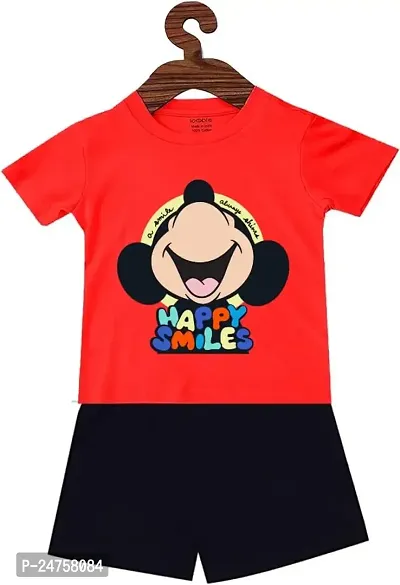 ICABLE Disney Boys Summer Suits Printed Cotton Blend Tshirt  Shorts Set-thumb0