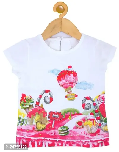 ICABLE Baby Girls Regular Fit Cotton Printed T-Shirt