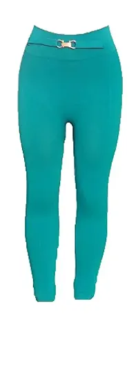 Miss U Women's Soft Elastic Stretchable Spandex 24 W-32 W Legging (Green, Free Size)-thumb0