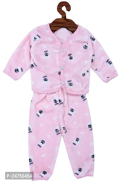 ICABLE Baby Boys Baby Girls Infants Kids Shearing Velvet Full Sleeves Winter Wear Baba Suit/Night Suit