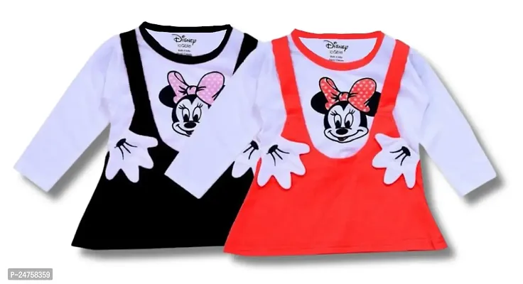 ICABLE Disney Baby Girls Midi Length Cotton Blend Minnie Dress Made in India, Official Merchandise