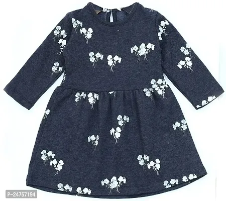 ICABLE Girls Winter Wear Fleece Knee Length Frock