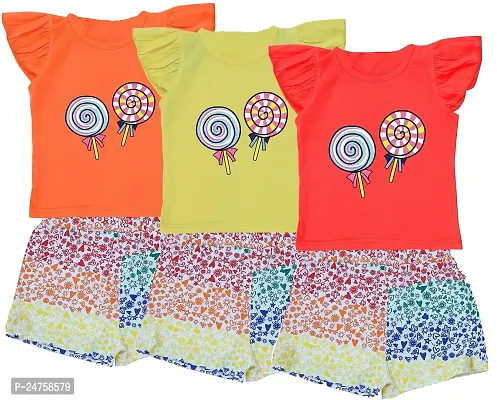 ICABLE Girls Cotton Blend Tshirts Shots Set