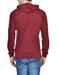 Miss U Men's Cotton Full Sleeve Hooded T-Shirt (Red)-thumb1