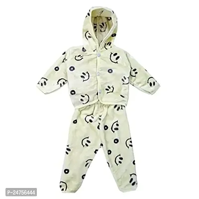 ICABLE Baby Boy's  Baby Girl's Velvet Printed Night Suit Set Pack of 1