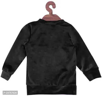 Icable Unisex Baby Girl/Boys Full Sleeves Plain Super Soft Velvet Sweatshirt Made in India-thumb2