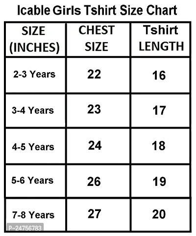 ICABLE Girls Plain T-Shirts 100% Cotton-thumb4