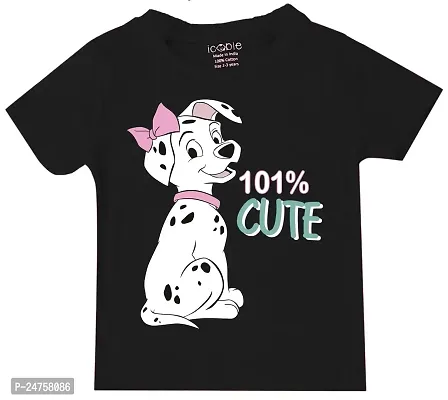 ICABLE Disney Girls Printed Round Neck Cotton Blend T-Shirts