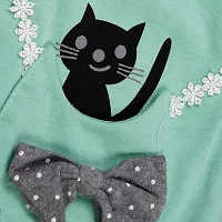 ICABLE Baby Girls Cute Cat Print Cotton Top  Pajyami Set-thumb2