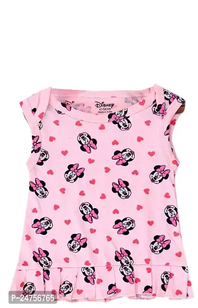 ICABLE Disney Baby Girls Printed Knee Length Frock Pure Cotton Made in India