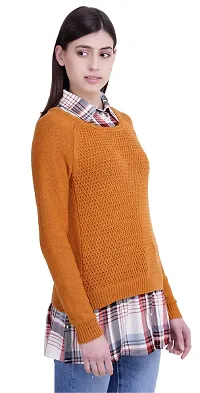 ICABLE Women's Wool Collared Neck Sweater-thumb2