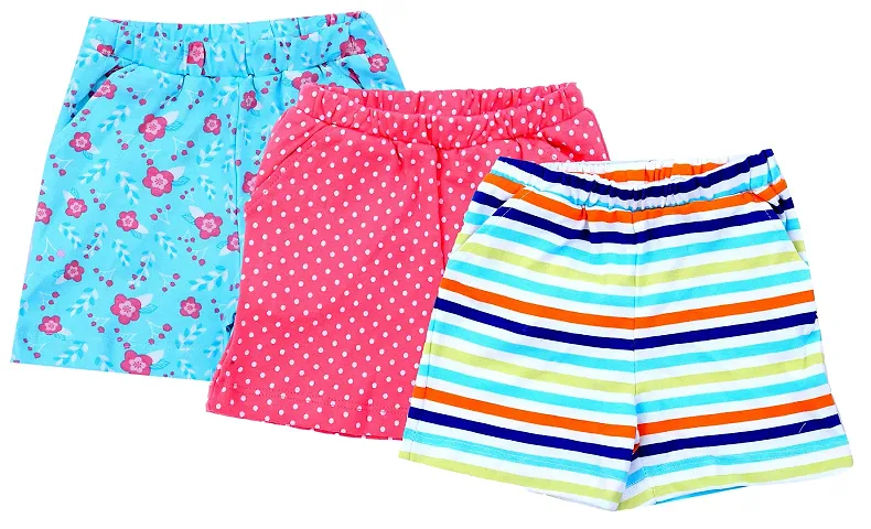 ICABLE Kids Baby Boys and Girls Shorts Casual Printed Cotton Set of 3