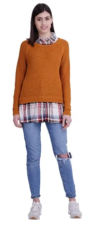 ICABLE Women's Wool Collared Neck Sweater-thumb4
