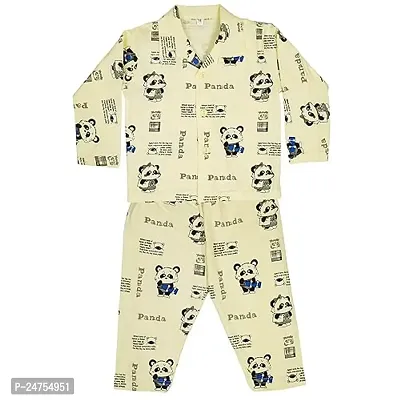 ICABLE Baby Boys and Girls Cotton Cartoon Print Night Suit/Night Wear Shirt and Pyjama Set