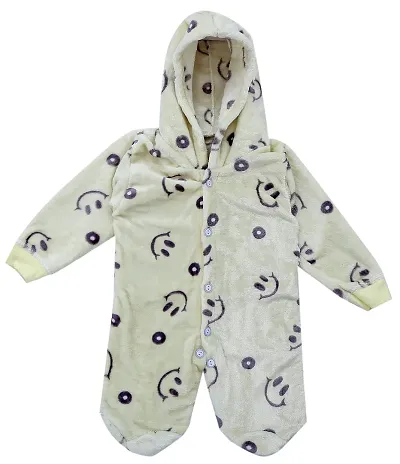 Icable Baby Boys Baby Girls Infants Kids Shearing Velvet Full Sleeves Winter Wear Romper Set Overall Set