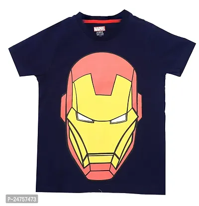 ICABLE Marvel Boys Printed T-Shirts 100% Cotton Made in India (9-10 Years, BlackIronMan)