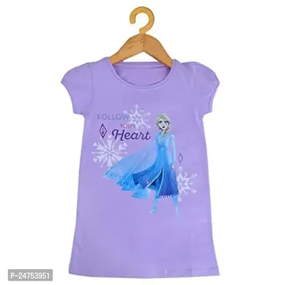 ICABLE Frozen Girls Printed A-Line Dress 100% Cotton Made in India