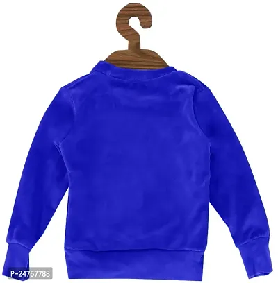 Icable Unisex Baby Girl/Boys Full Sleeves Plain Super Soft Velvet Sweatshirt Made in India-thumb2