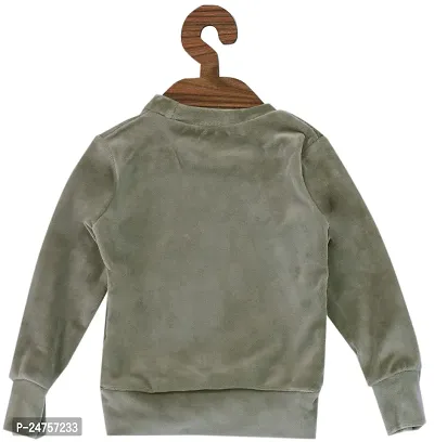 Icable Unisex Baby Girl/Boys Full Sleeves Plain Super Soft Velvet Sweatshirt Made in India-thumb3