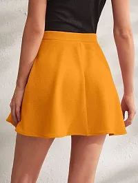 Stylish High Waist Flared Skater Short Mini Skirt - Yellow-thumb3