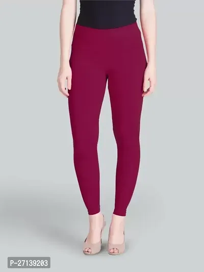 Fabulous Maroon Cotton Solid Leggings For Women-thumb0