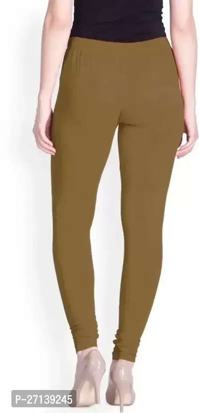 Fabulous Brown Cotton Solid Leggings For Women