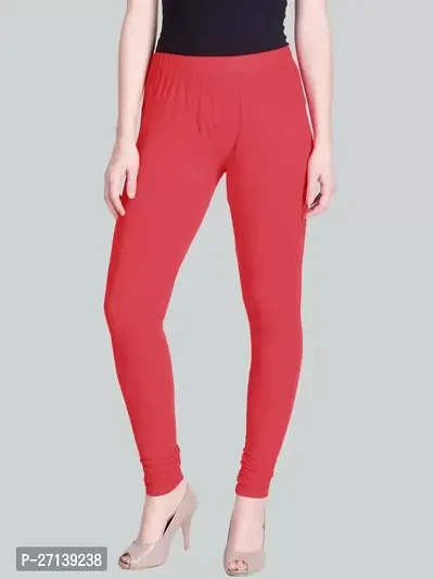 Fabulous Red Cotton Solid Leggings For Women