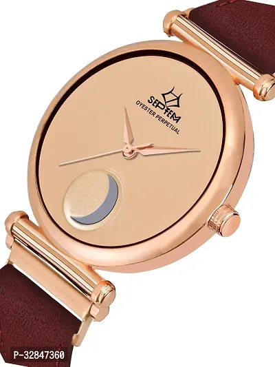 Stylish Pink Leather Analog Watch For Men-thumb3