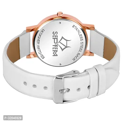 Stylish White Synthetic Leather Analog Watch For Women-thumb3