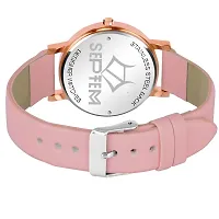 Stylish Pink Synthetic Leather Analog Watch For Women-thumb2