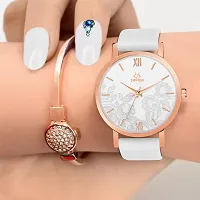 Stylish White Synthetic Leather Analog Watch For Women-thumb3