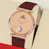 Stylish Pink Leather Analog Watch For Men-thumb1