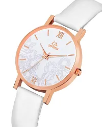 Stylish White Synthetic Leather Analog Watch For Women-thumb1