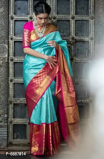 Fancy Lichi Silk Jacquard Work Saree for Women-thumb0