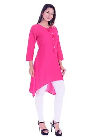 Rayon Pink Updown A line kurti-thumb2