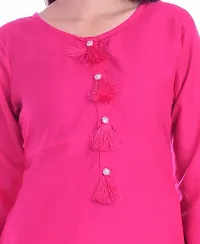 Rayon Pink Updown A line kurti-thumb3