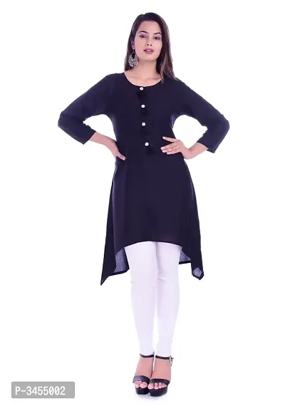 Rayon Black Updown Aline Kurti