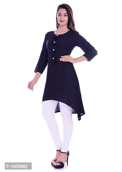 Rayon Black Updown Aline Kurti-thumb3