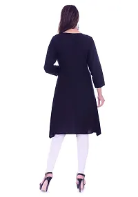 Rayon Black Updown Aline Kurti-thumb3