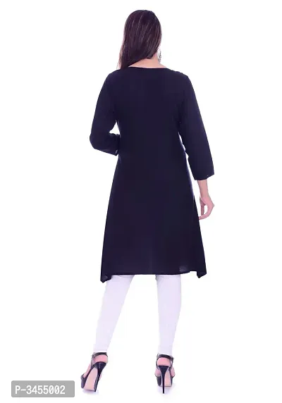 Rayon Black Updown Aline Kurti-thumb4