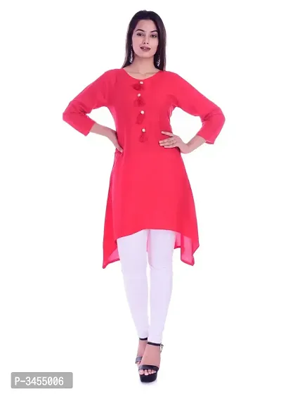 Rayon Red Updown ALine Kurta